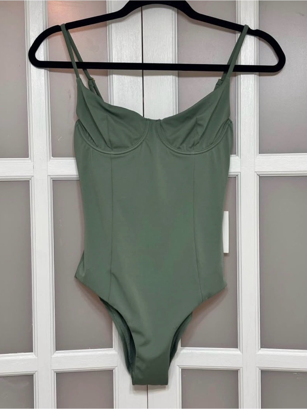Onia Chelsea One Piece Swimsuit Small Army Green Underwire NWT $175